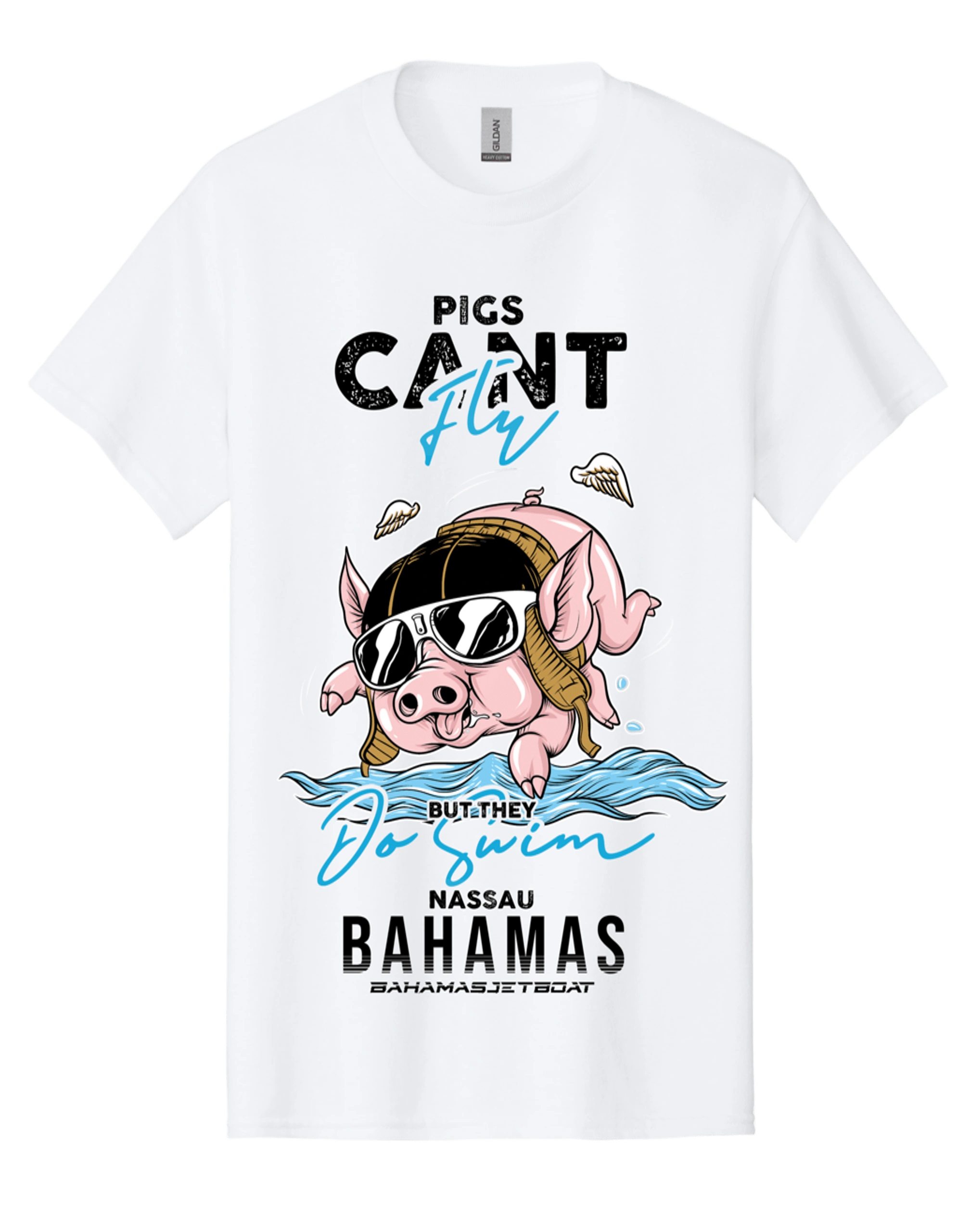PIGS CAN’T FLY THEY SWIM T-SHIRT